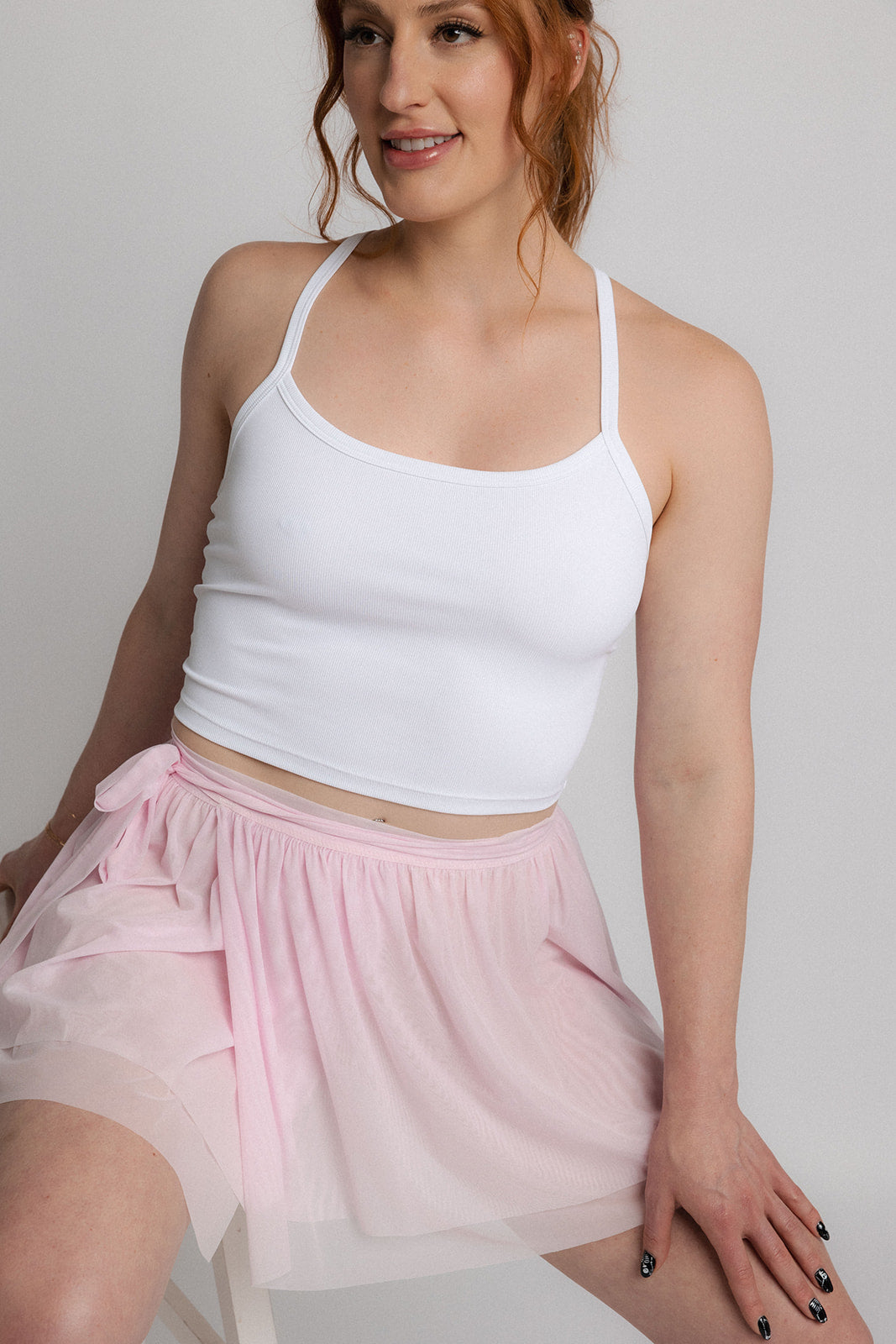 Micro Mesh Mini Skirt